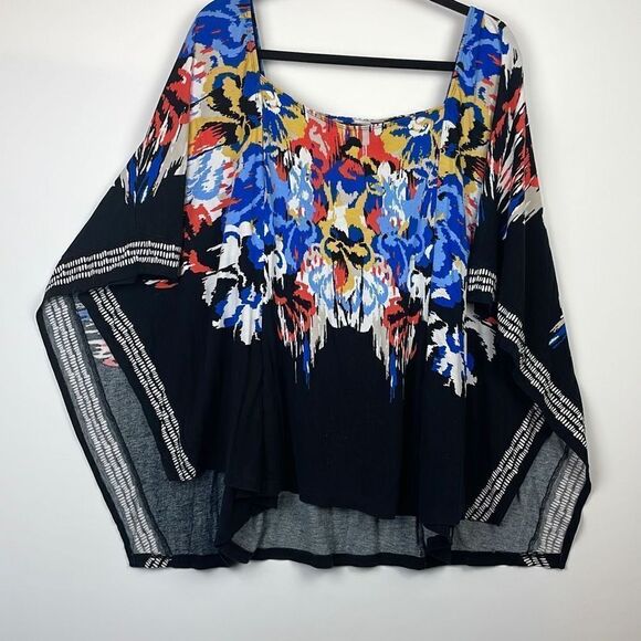 Style & Co Women's Bat Sleeve Kimono Style Top Blouse Multicolor Plus Size 1X - Picture 1 of 8